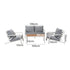Aidan Garden Furniture Set in White — 5 pieces
