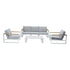 5 Seater Grandeur Outdoor Lounge Set White Aluminium Sofa Coffee Table