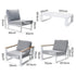 5 Seater Grandeur Outdoor Lounge Set White Aluminium Sofa Coffee Table