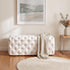 Bouclé Ottoman – White Rectangular Tufted Bench