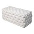 Bouclé Ottoman – White Rectangular Tufted Bench