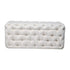 Bouclé Ottoman – White Rectangular Tufted Bench