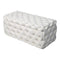 Bouclé Ottoman – White Rectangular Tufted Bench
