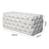 Bouclé Ottoman – White Rectangular Tufted Bench