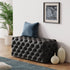 Black Leathaire Ottoman Rectangular Tufted Storage Bench Footstool Seat