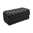 Black Leathaire Ottoman Rectangular Tufted Storage Bench Footstool Seat