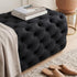 Black Leathaire Ottoman Rectangular Tufted Storage Bench Footstool Seat