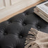 Black Leathaire Ottoman Rectangular Tufted Storage Bench Footstool Seat