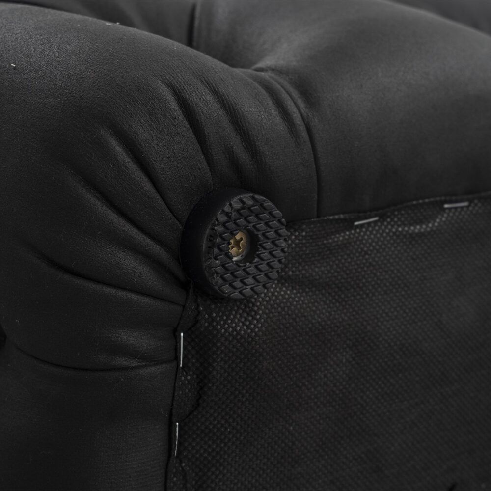 Black Leathaire Ottoman Rectangular Tufted Storage Bench Footstool Seat