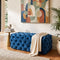 Velvet Ottoman – Navy Blue Rectangular Hand‑Tufted Bench