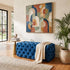 Velvet Ottoman – Navy Blue Rectangular Hand‑Tufted Bench