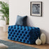 Velvet Ottoman – Navy Blue Rectangular Hand‑Tufted Bench