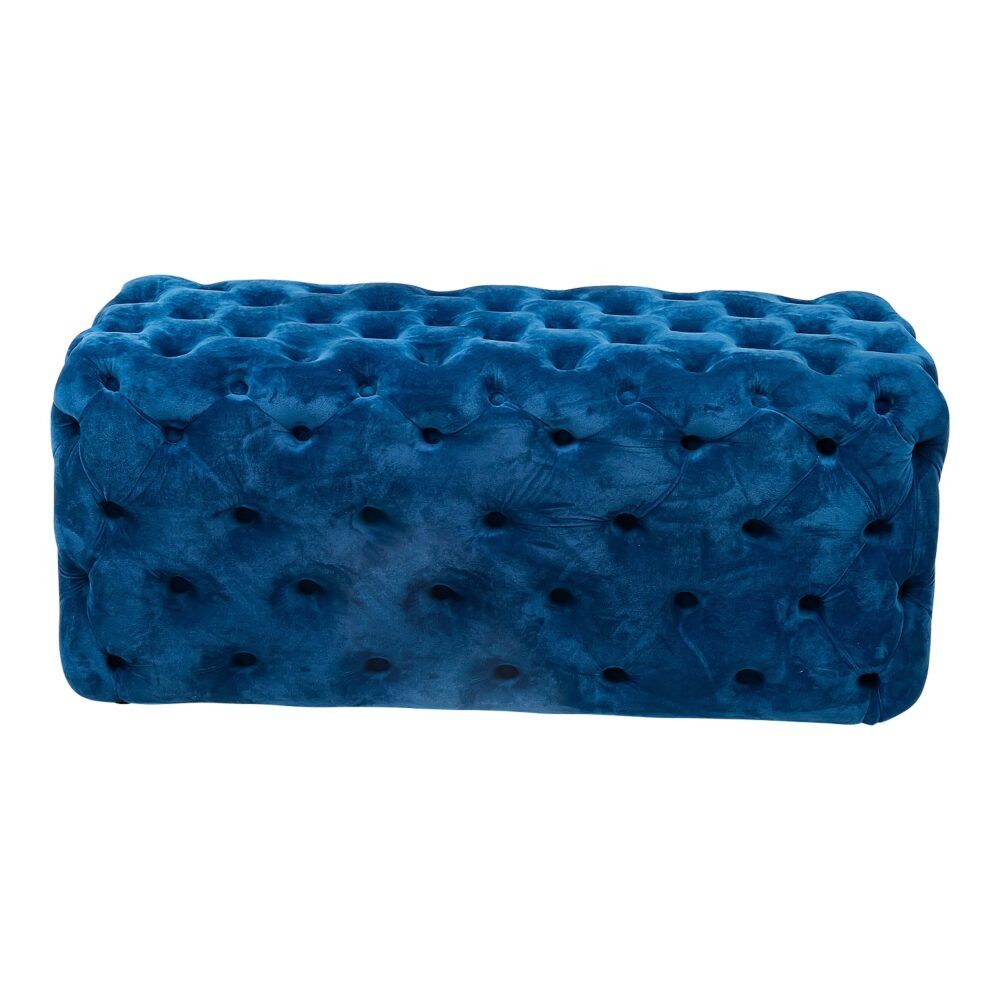 Velvet Ottoman – Navy Blue Rectangular Hand‑Tufted Bench