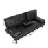 3 Seater Adjustable Sofa Bed With Cup Holder Black