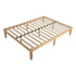 Double Wooden Bed Frame Natural Timber Platform Bed Base with Slats