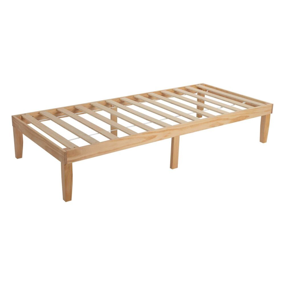 Single Size Warm Wooden Natural Bed Base Frame  King Single