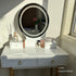 Dressing Vanity Table Stool Set with Make-up LED Lighted Mirror-White