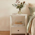2-tier Bedside Table with Storage Drawer 2 PC Rustic White