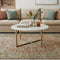 White Marble Effect Round Coffee Table with Gold Legs