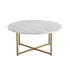White Marble Effect Round Coffee Table with Gold Legs