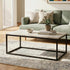 Industrial Style Marble Effect Rectangular Coffee Table