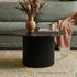 Luxe Black Ribbed Texture Wooden Coffee Table
