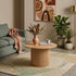 Luxe Ribbed Round Coffee Table Wooden