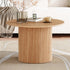 Luxe Ribbed Round Coffee Table Wooden