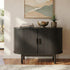 Mid-Century Black Ribbed Sideboard Cabinet