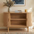 Natural Wood Ribbed Sideboard Cabinet