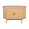 Ribbed Sideboard Cabinet – Natural Wood Sliding‑Door Buffet