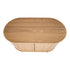 Natural Wood Ribbed Sideboard Cabinet