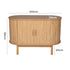 Natural Wood Ribbed Sideboard Cabinet