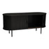 Ribbed Black Sideboard with Sliding Doors