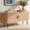 Ripple Sideboard with Sliding Doors Modern Ribbed Storage Cabinet Natural Black