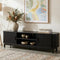 160cm Ribbed Black Entertainment Unit