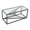 Glass Coffee Table – 10mm Toughened Top, Black Metal Frame, 90×40cm