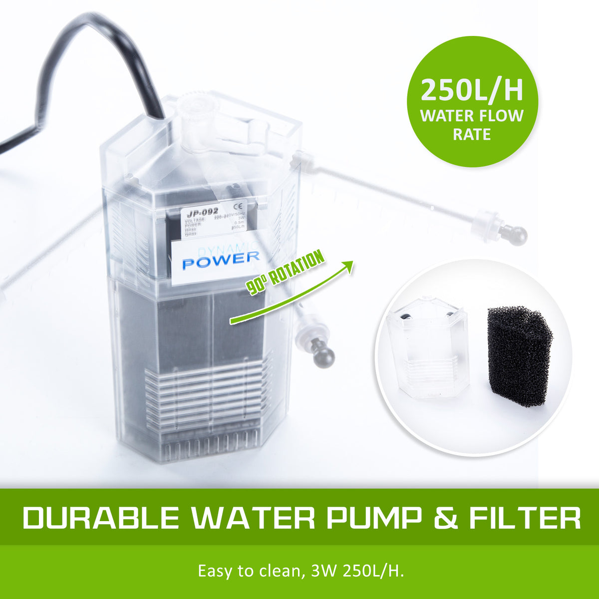 16L Starfire Glass Aquarium with LED Light and Filter Pump