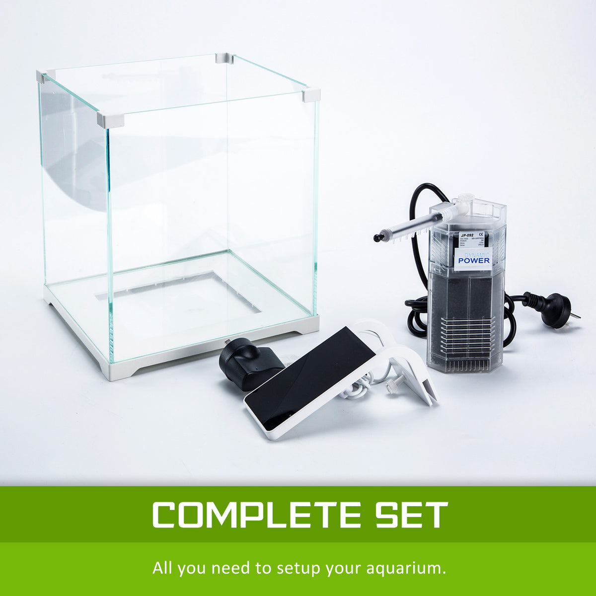 16L Starfire Glass Aquarium with LED Light and Filter Pump