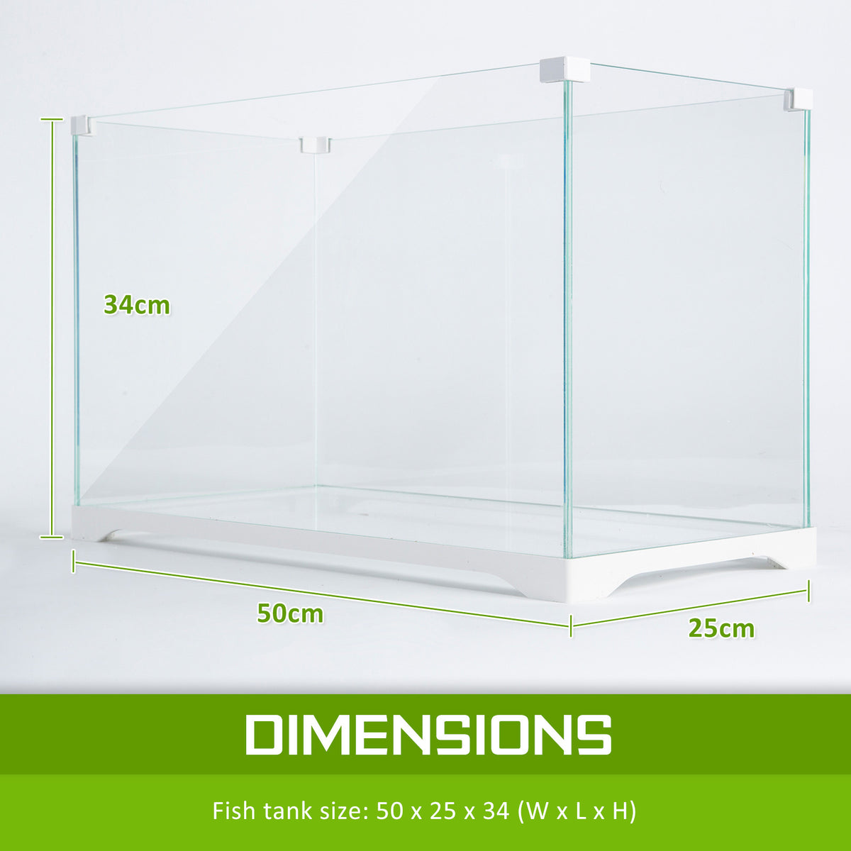 39L Starfire Glass Aquarium with LED Light and Filter Pump