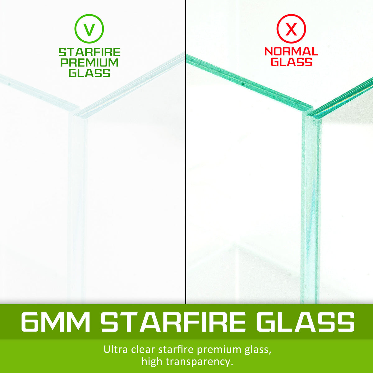 70L Starfire Glass Aquarium with LED Light and Filter Pump