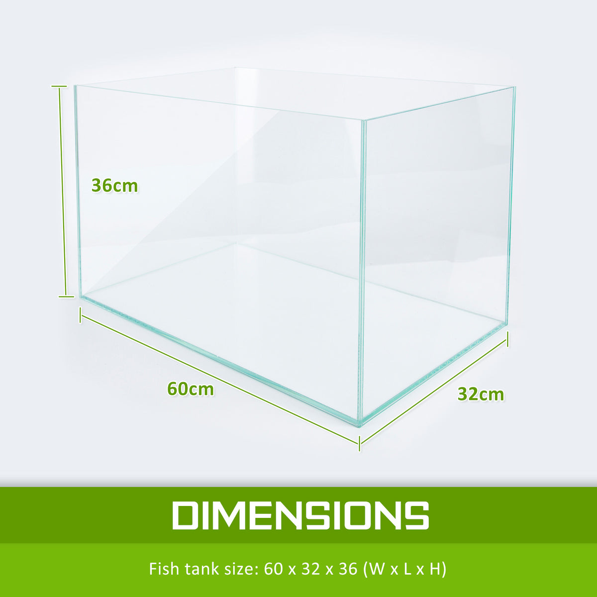 70L Starfire Glass Aquarium with LED Light and Filter Pump