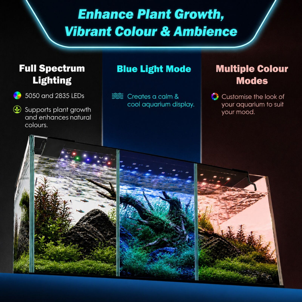 Planted Aquarium LED Light Day Night Cycle Full Spectrum 24W 56cm