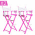 2X Director Movie Folding Tall Chair 76cm PINK HUMOR