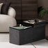 Foldable Storage Ottoman - Flip Lid Side Table Toy Blanket Organiser Seat KIRA BLACK