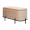 Coffee Table Storage Ottoman - Velvet Blanket Box Bench DEMI - CAMEL BEIGE