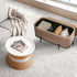 Coffee Table Storage Ottoman - Velvet Blanket Box Bench DEMI - CAMEL BEIGE