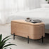 Coffee Table Storage Ottoman - Velvet Blanket Box Bench DEMI - CAMEL BEIGE