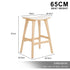 2X Wooden Bar Stool Padded Fabric Dining Chair KANSO 65cm BEIGE