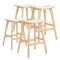 4X Wooden Bar Stool Padded Fabric Dining Chair KANSO 65cm BEIGE